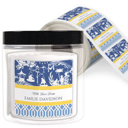 Pagoda and Trellis Square Gift Stickers in a Jar